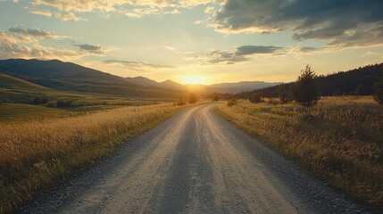 Sunset Country Road