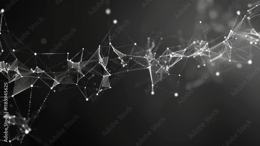 Poster abstract digital network with interconnected nodes and lines