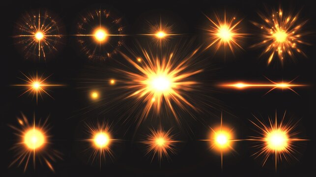 Horizontal sprite sheet layout of shine animation frames, pristine vector light burst sequence, radiating beams with smooth gradient transitions, expanding glow effect progression, sharp clean edges,