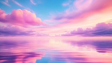 Fototapeta premium Serene Pastel Sky Above Tranquil Waters