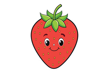 Obraz premium 3d strawberry vector illustration on white background