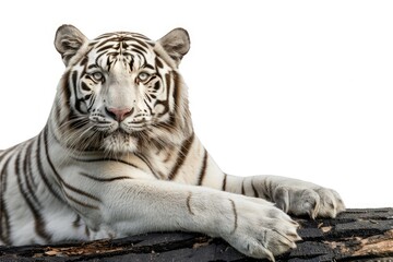 Pixel Perfect Image of White Tiger on Black Background