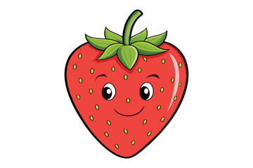3d strawberry vector illustration on white background