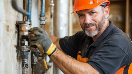 Professional maintenance technician working on industrial equipment. Great for technical expertise, industrial maintenance, and skilled labor themes.