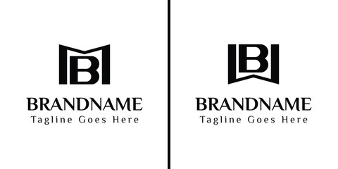 Letters MB and WB Monogram Logo, for business with MB BM WB BW initials
