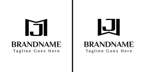 Letters MJ and WJ Monogram Logo, for business with MJ JM WJ JW initials