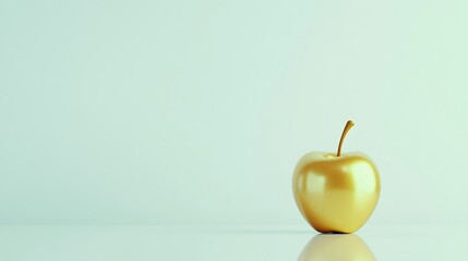 Obraz premium A gold apple sits on a white background