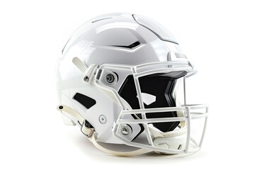 Generic White Football Helmet Designed for Safety Isolated on White Background
