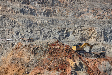 Heavy machinery in opencast mine. Minas de Riotinto. Andalucia, Spain