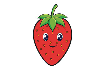 3d strawberry vector illustration on white background