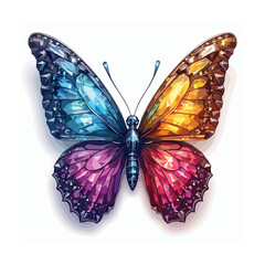 Butterfly illustration isolated on white background