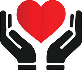 Hands holding a heart, a symbol of care and compassion
