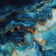 Abstract blue and gold marble texture. (1)