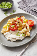 Oven Roasted Vegetables with Homemade Cream Cheese
