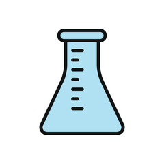 Flask icon vector design featuring a dynamic and creative style, ideal for adding a touch of experimentation to technology, laboratory, or STEM-themed projects