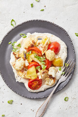 Oven Roasted Vegetables with Homemade Cream Cheese