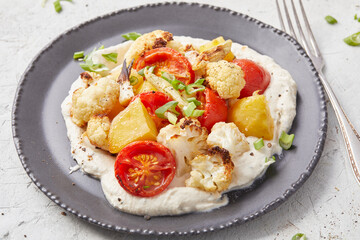 Oven Roasted Vegetables with Homemade Cream Cheese