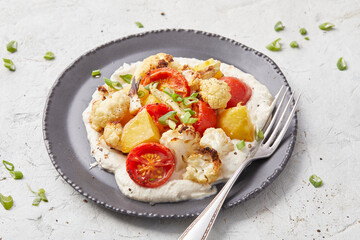 Oven Roasted Vegetables with Homemade Cream Cheese