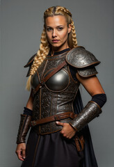 Obraz premium Female Barbarian Viking Warrior wearingArmor
