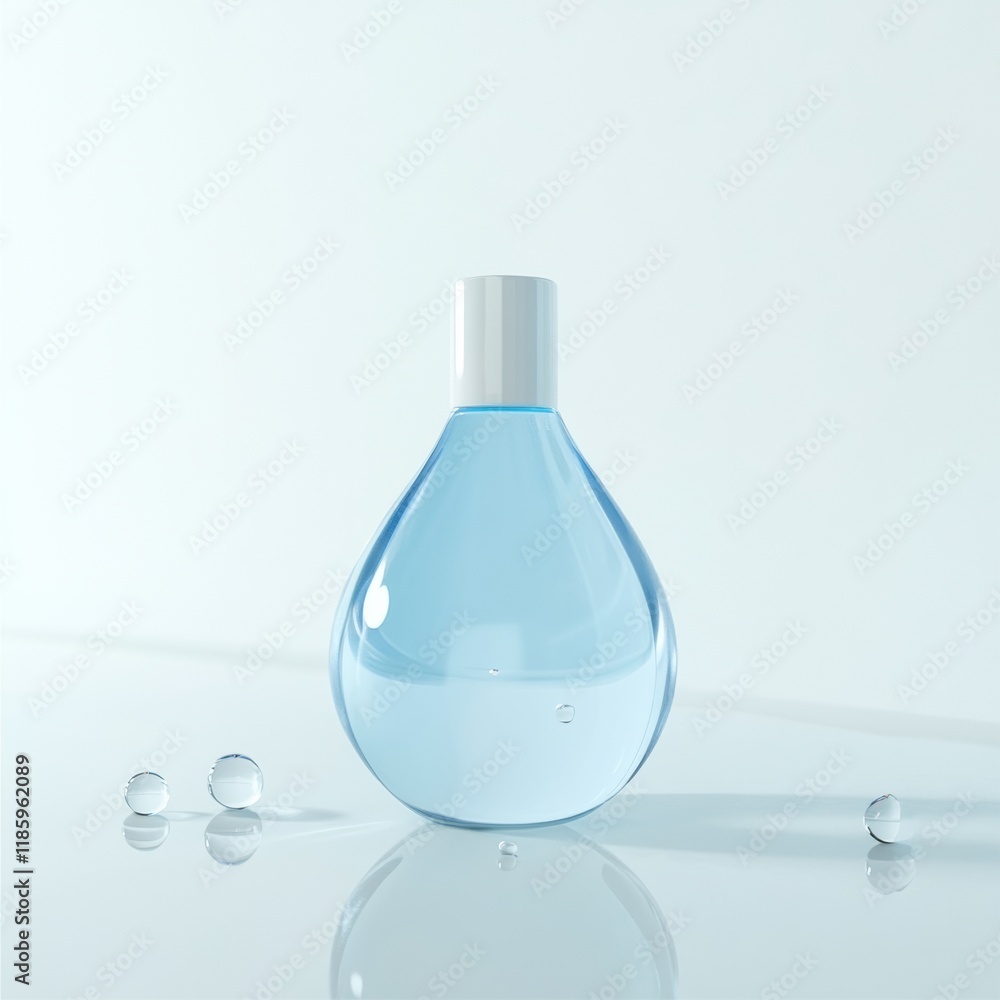 Aufkleber Sanitizer droplets effectively eliminating bacteria in a clean environment with a droplet bottle. Generative AI