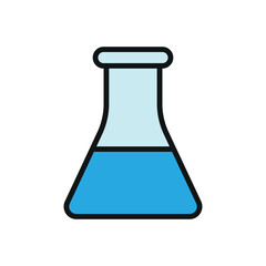 Flask icon vector design featuring a dynamic and creative style, ideal for adding a touch of experimentation to technology, laboratory, or STEM-themed projects