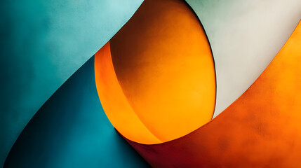 Orang and blue mix abstract art for wall design 