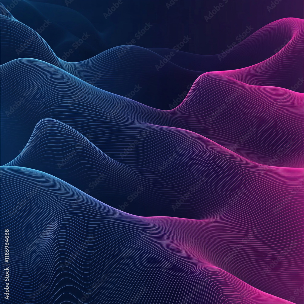 Poster colorful abstract waves create a mesmerizing visual experience in a digital landscape
