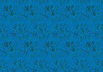 Blue wrapping paper featuring a geometric pattern of interconnected white and silver lines and shapes.