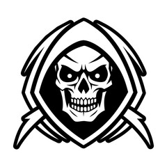 A glyph style icon of the death symbol