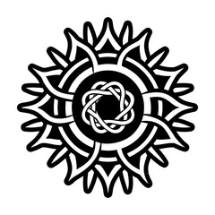 A filled style icon of the solar knot