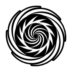 A glyph style icon of the swirl symbol