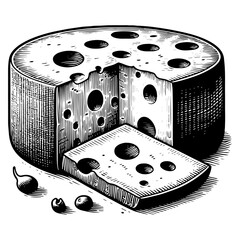 Swiss Cheese Wedge vector illustration