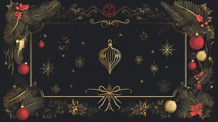cristmas decoration frame gold black 