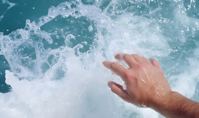 Touching the waves with your hands in the sea, Generative AI
