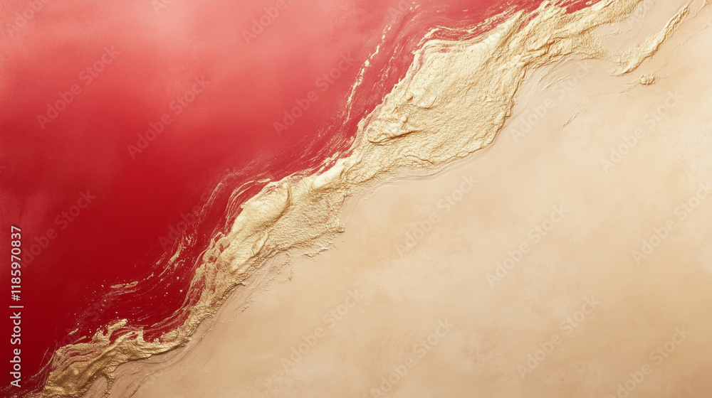 Poster red and gold abstract art: a mesmerizing abstract art piece featuring a striking interplay of vibran
