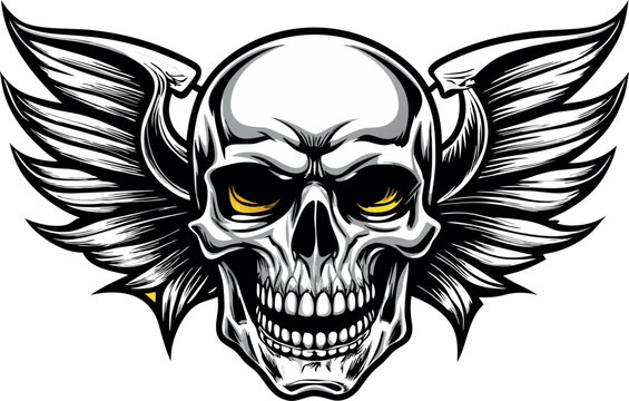 teschio per tatuaggi e loghi 02