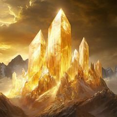 golden crystal stone mountain
