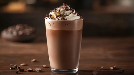 ice chocolate with whipped cream