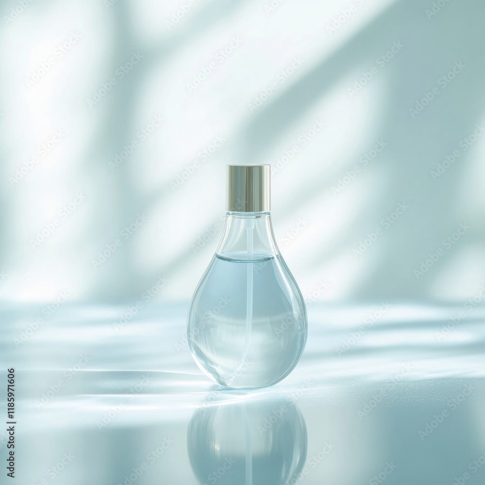 Poster sanitizer droplets dispersing and eliminating bacteria in a bright indoor environment during dayligh