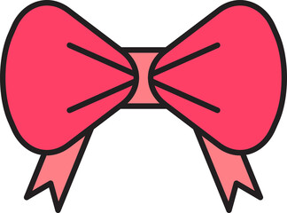 Pink Decorative Bow Tie Illustration