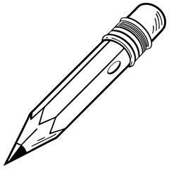 Vector Line Art of Pencil with Eraser