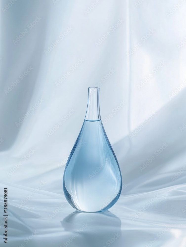 Poster Droplets of sanitizer effectively targeting bacteria in a clean, sterile environment. Generative AI