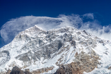 Mount Makalu Covered with Snow.