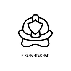 Firefighter hat vector icon. Worker tool icon