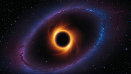 A mesmerizing depiction of a black hole, showcasing its swirling accretion disk and gravitational pull