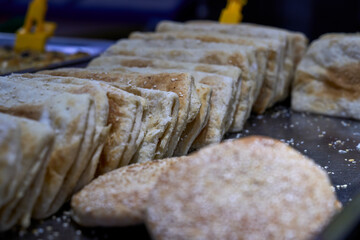 Chinese street snack: flaky pastry