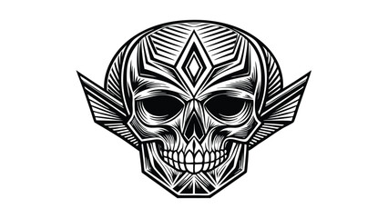 Minimalist Skull Line Art