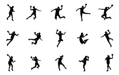 Woman handball player silhouette