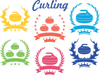 Curling logo. Isolated Curling on white background