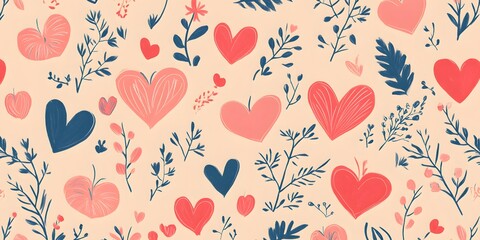 seamless background with hearts